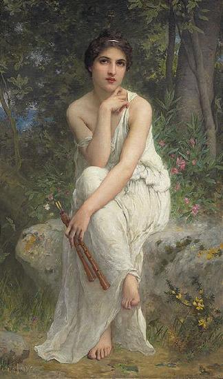 Charles-Amable Lenoir The Flute Player oil painting image